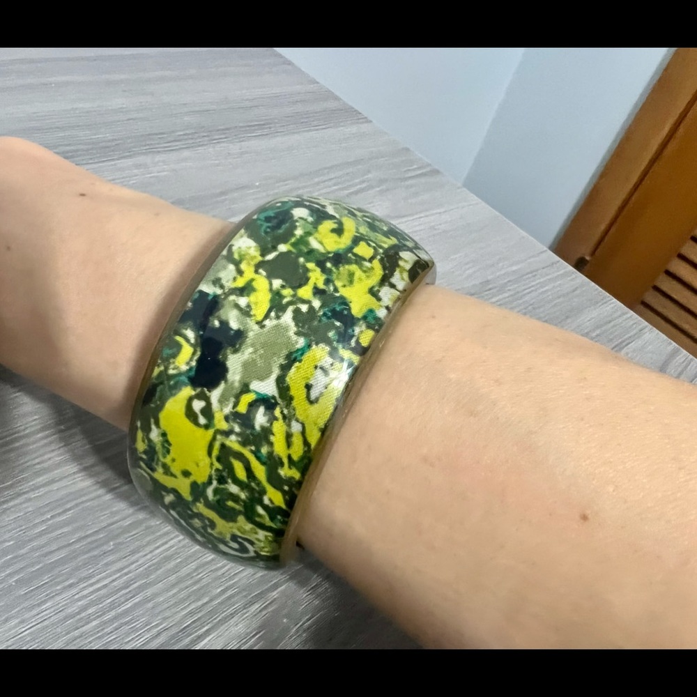 Marc by Marc Jacobs Resin Bangle Bracelet, Camo, EUC